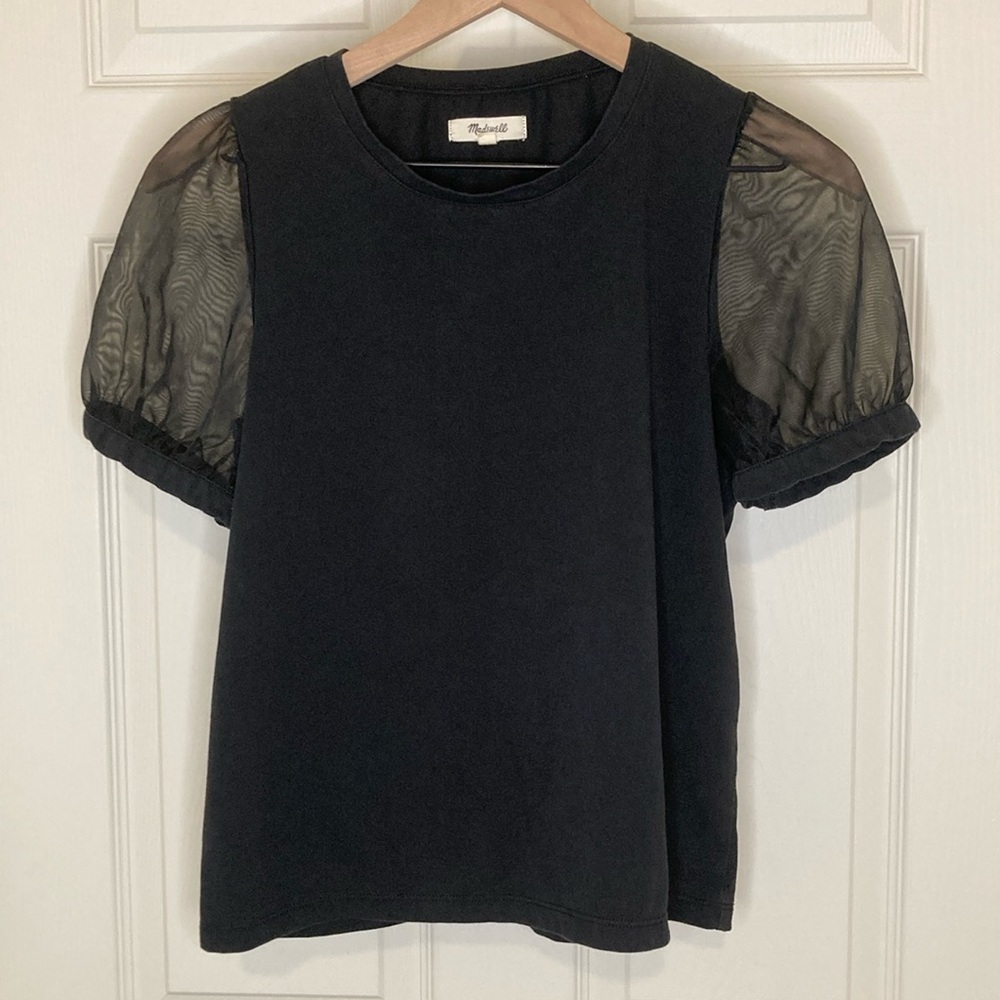Madewell Sheer-Sleeve Knit Top